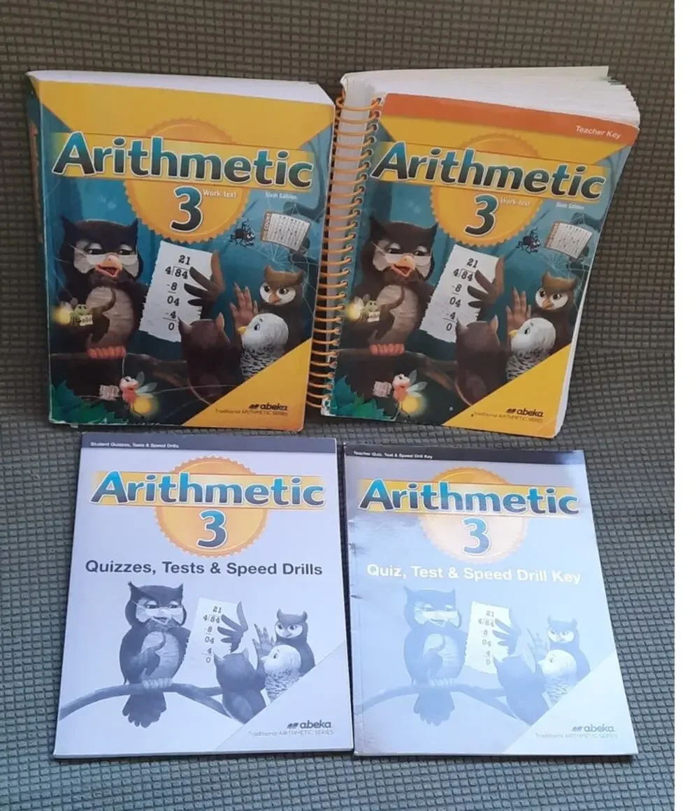Abeka Math Arithmetic 3 Work Text Quiz Tests Speed Drills Answer Key Teacher Set